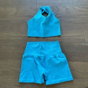 Alphalete sports bra and shorts set